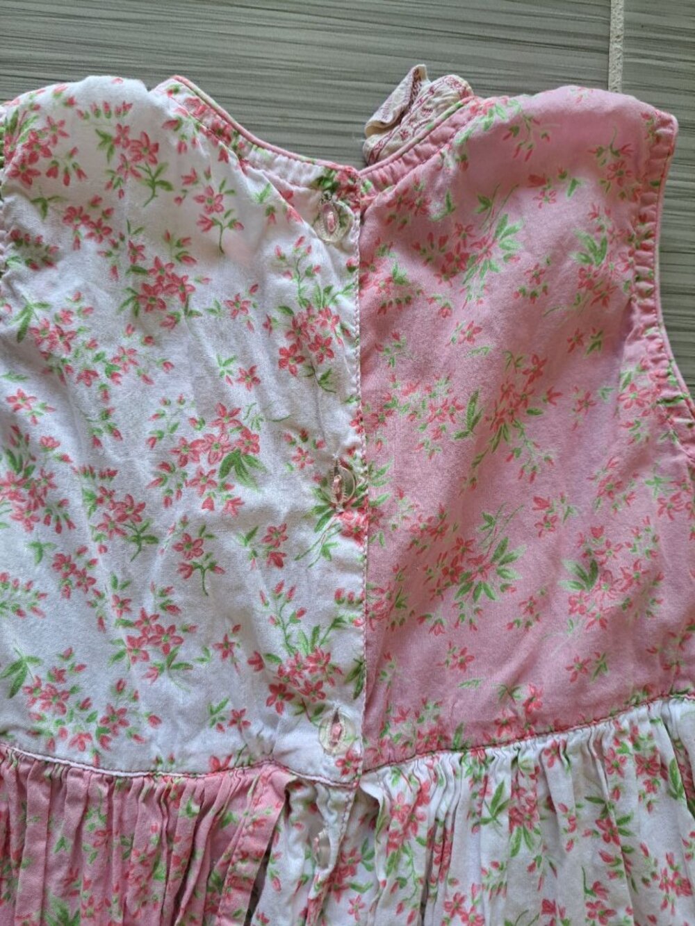 Corneloki Pink Floral Toddler Dress Ruffle Trim Button Size 2 Cotton Cottage - Picture 11 of 11